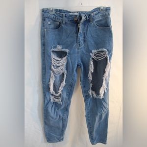 ADIKA Ripped Jeans - Light Wash High Rise